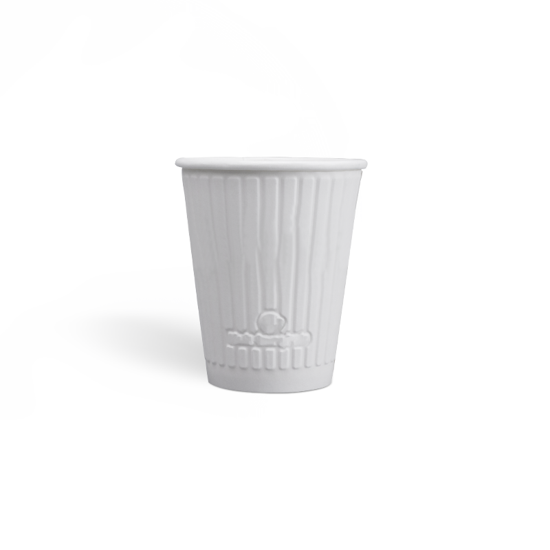 8oz 100% Plastic-Free Embossed Paper Cups