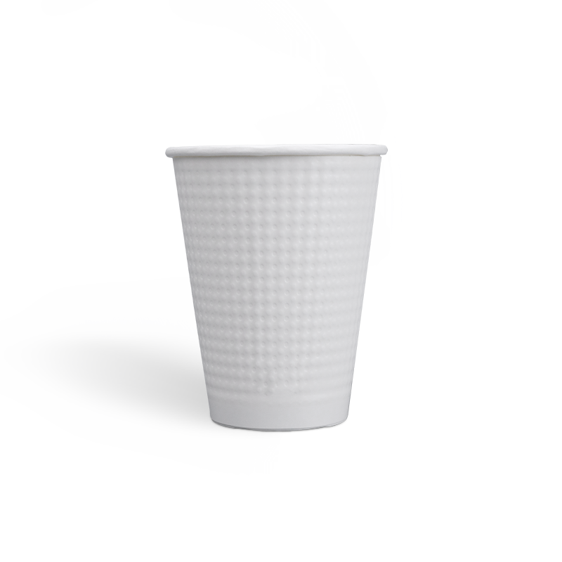 12oz Zero-Plastic Water Based Coating Dot Embossed Paper Cups