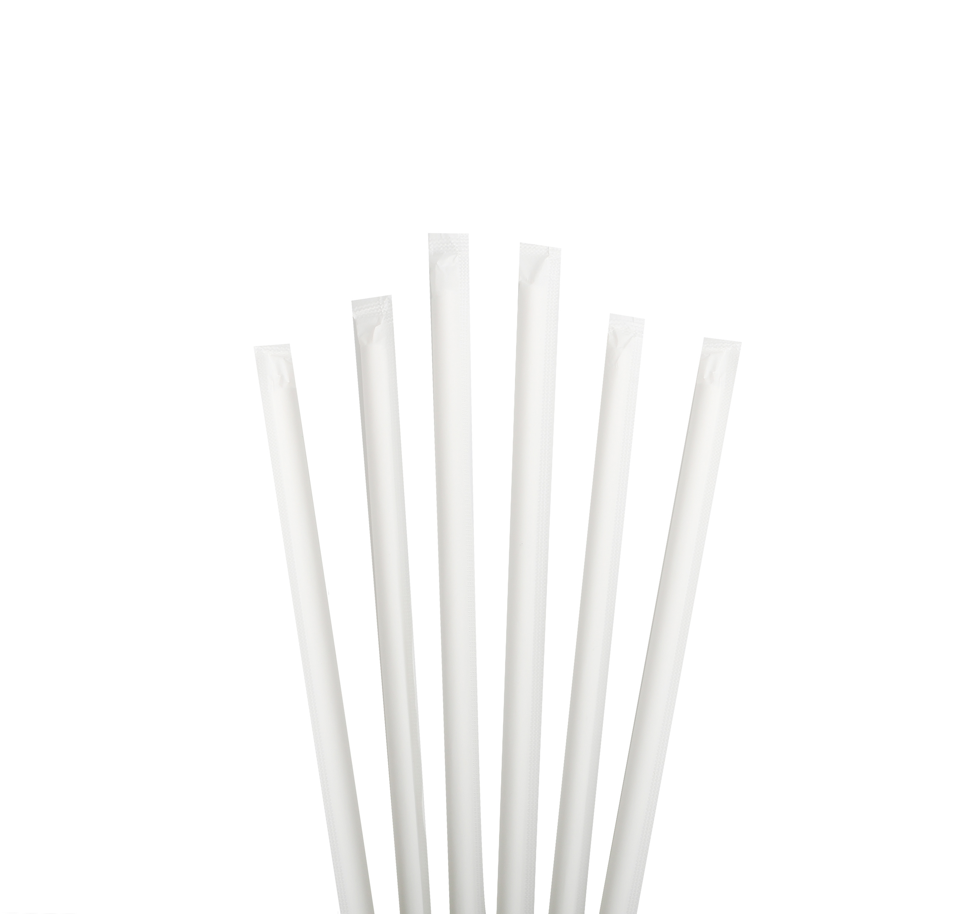 12 Mm White Paper Wrapped Straw, 100 Pieces