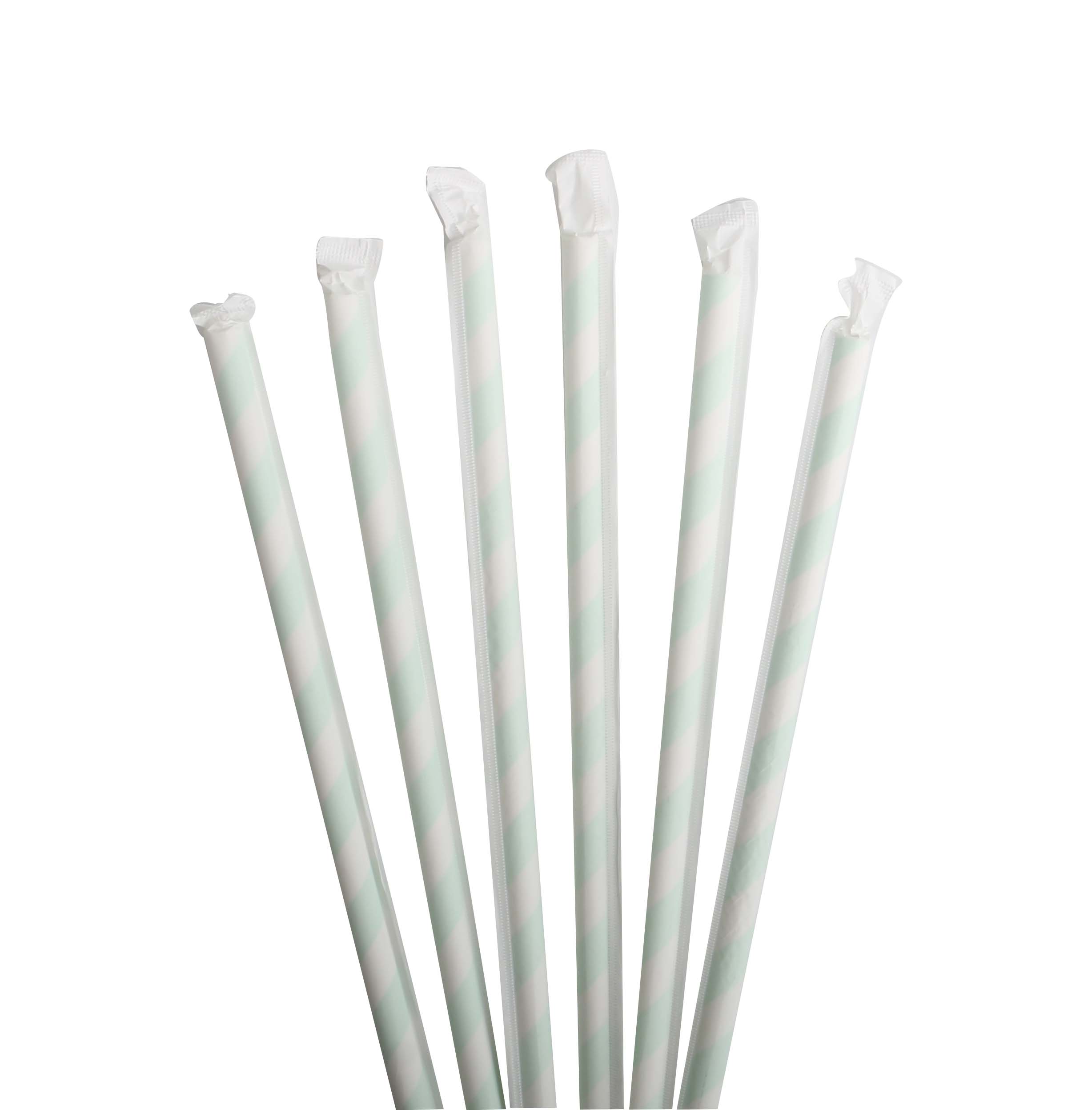 12 Mm White Paper Wrapped Straw, 100 Pieces